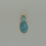 Small 2 Stone Larimar Pendant     2.9g - eGallery Shoppe