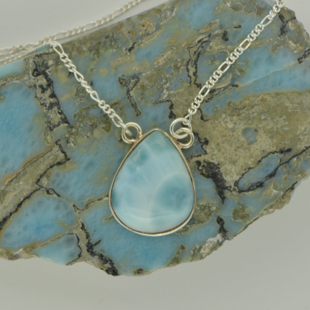 Larimar One Stone Necklace    6.3g - eGallery Shoppe