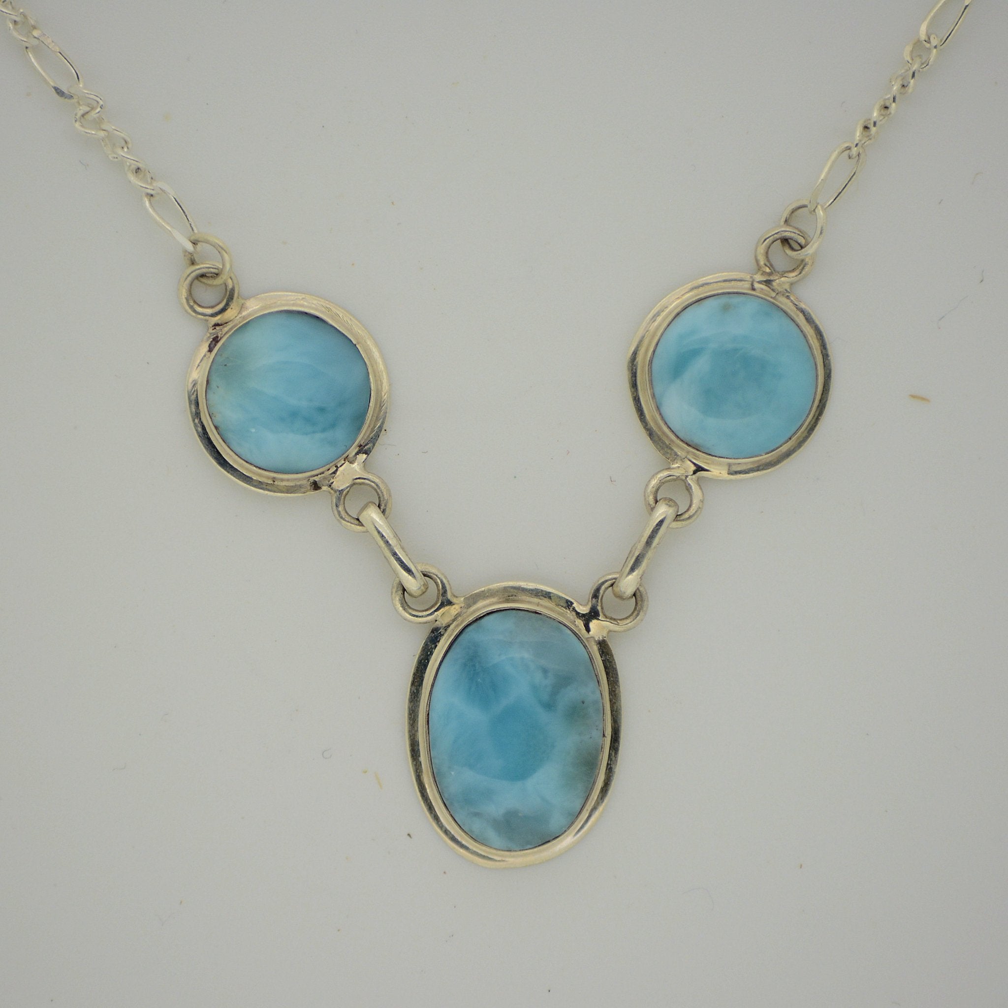 Three Stone Larimar Necklace 12g - eGallery Shoppe